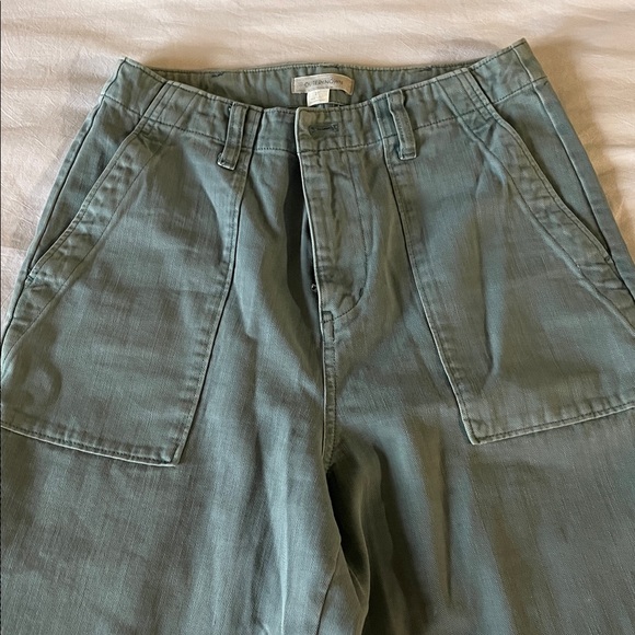 Outerknown Wide Leg Cropped Pants sz 27 sage green/green grey - Picture 3 of 8